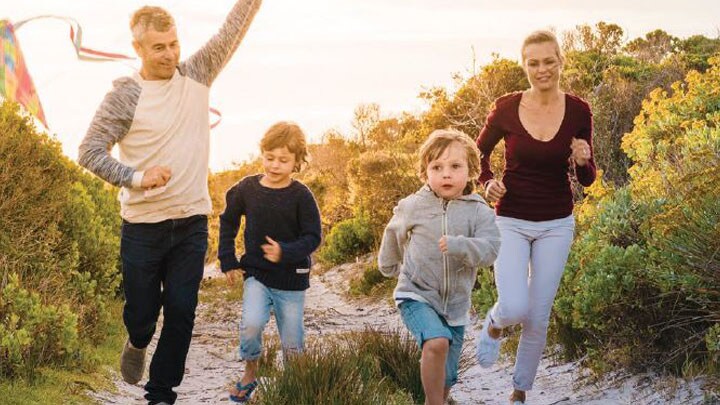 Family flying Kite image